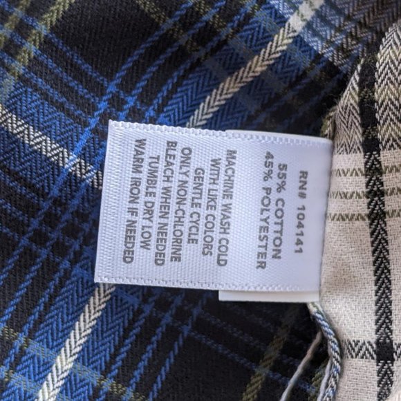 Field & Stream Men's Short Sleeve Button Up Flannel Shirt Size S/M Blue Gray NEW - Picture 5 of 5